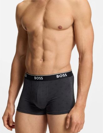 HUGO BOSS Mens Pack of Power Design Trunks - Multi - Size: 35/34/32