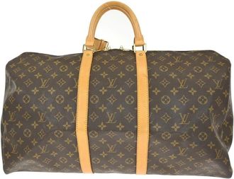 Louis Vuitton Pre-owned Weekend Bags, female, Brown, Size: ONE SIZE Pre-owned Monogram Keepall Travel Bag