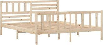 vidaXL Estructura De Cama De Madera Maciza 140x190 Cm Vidaxl