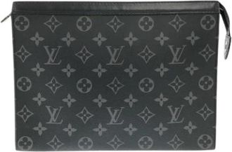 Louis Vuitton Pre-owned Monogram Eclipse Pochette - Heren - Vintage Clutch - Zwart - ONE Size - Vintage