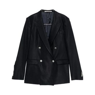 Tagliatore Jassen, Dames, Blauw, 3Xl, Wol, Dubbele-Rij Blazer