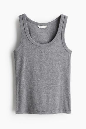 H&M Geripptes Tanktop - Graumeliert