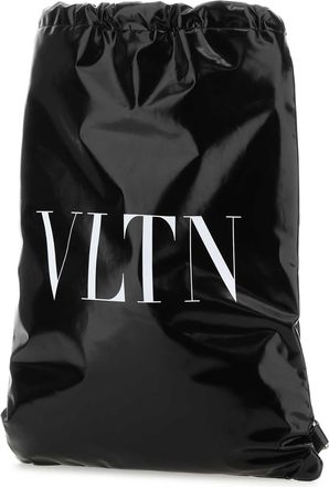 Valentino Garavani Mens Black Leather Vltn Sack 0ni Zaini Bag