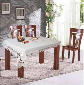 Trade Shop Trade Shop - Tovaglia Copritavola Elegante Festa Pizzo Ricamo Rettangolare 140x180 140x240 Cm - -140x240