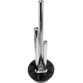 PRIMROSE Stainless Steel Fire & Water Feature Three Polished Tubes 135cm in Metallic Silver