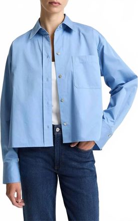 Vince Cropped Long Sleeve Shirt In Hydra