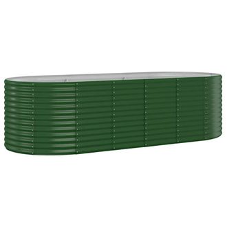 Berkfield Home Garden Raised Bed Powder-coated Steel 249x100x68 cm Green | Size: 249 x 100 x 68 cm