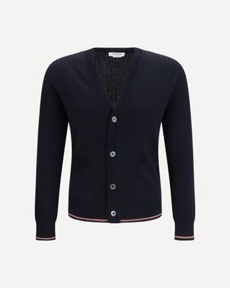 Thom Browne Ribbed merino wool Cardigan Male 4