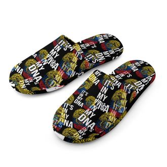 Generic Its In My DNA Ecuador Flag Mens Cozy Memory Foam Slippers Warm Cotton House Shoes Comfy Slipper for Indoor Outdoor