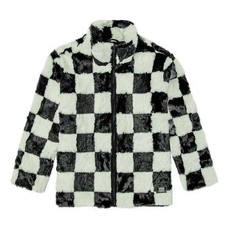 Vans (WMNS) Vans Grid Pattern Stand Collar Jacket Black White Colorblock Blackwhitemulti-Color VN0A5LJ5705