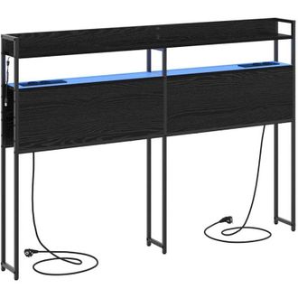 vidaXL Cabecero con estante Roble negro 135 cm Madera contrachapada vidaXL