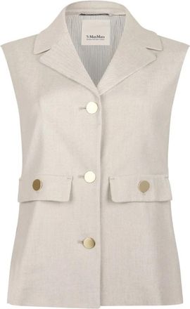 Max Mara Beige Jassen voor Vrouwen - Dames - Gillet - Beige - S - Kostuums