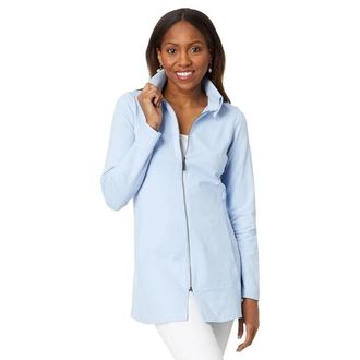 Nic+Zoe NIC+ZOE Pop In Perfect Jacket Womens Powder Blue Knit Full Zip FROG350