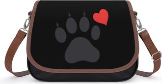Generic Love Dog Paw Womens Crossbody Bag Fashion Shoulder Handbags Message Tote Bag with Adjustable Strap