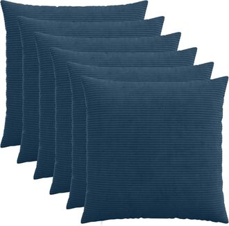 vidaXL Funda De Almohada 6 Pcs Heerlen Azul Marino 65 X 65 Cm Pana Vidaxl