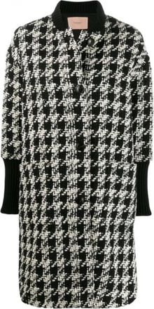 Twinset Pied-de-poule Jas - Dames - Mantel - Veelkleurig - M - Katoen - Jassen