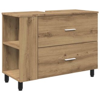 vidaXL Unidad De Tocador De Ba&ntilde;o Roble Artesanal 80 X 35 X 60 Cm Vidaxl