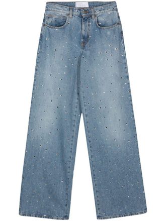 Giuseppe Di Morabito crystal-embellished straight jeans - Blue