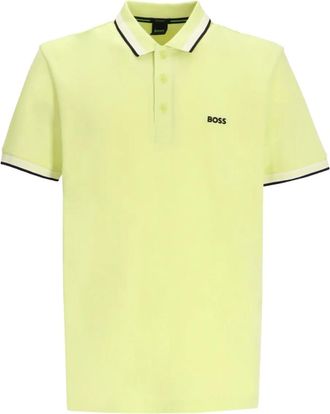 BOSS Paddy striped-collar polo shirt - Yellow