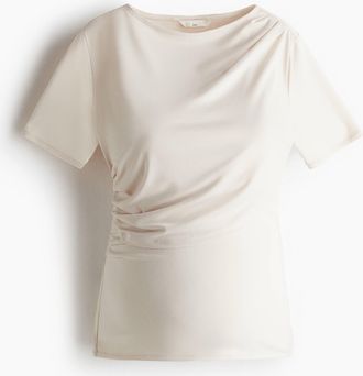 H&M MAMA Drapiertes Stillshirt - Beige