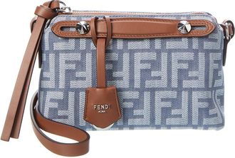 Fendi Fendi By The Way Soft Mini Ff Denim & Leather Satchel