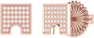 LuvMyJewelry City Arches Diamond Stud Earrings in 14Kt Rose Gold Vermeil at Nordstrom Rack