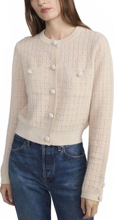 Frame Denim Lurex Check Cardigan In Cream