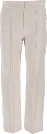Max Mara Off White Straight Flat Front Pants