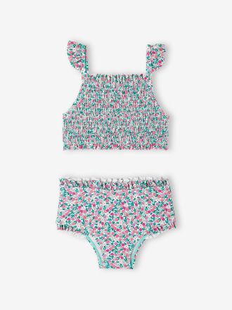 Vertbaudet M&auml;dchen Bikini mit gesmoktem Oberteil aqua