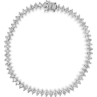 House of Brilliance 14K White Gold 5 1/2 Cttw Round Diamond 2-Prong Tennis Bracelet at Nordstrom