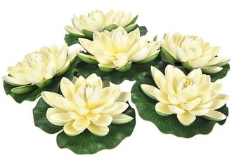 OEM Trozos De Nen&uacute;fares Artificiales, Flores Flotantes, Hojas De Nen&uacute;far De Loto Flotantes, Nen&uacute;fares De Loto Para Acuario, Fuente, Estanque De Peces, Dec