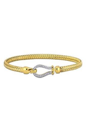 Delmar Two-Tone Cubic Zirconia Weave Bracelet in White at Nordstrom Rack