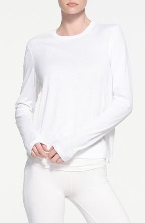 SKIMS Relaxed Long Sleeve T-Shirt in Snow at Nordstrom, Size X-Small Regular