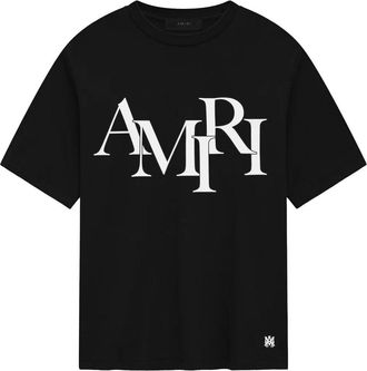 Amiri STAGGERED LOGO TEE Size: XXL, colour: BLACK
