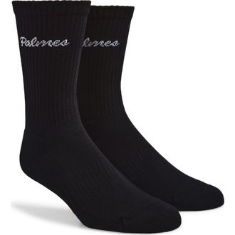 Palmes 2-Pack Logo Crew Socks in Black at Nordstrom