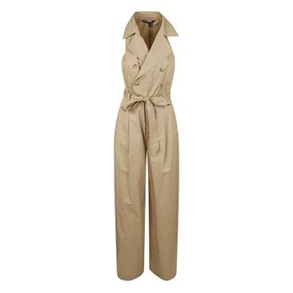 Ralph Lauren Jumpsuits, female, Brown, Size: 3XS Woven Wide Leg Jumpsuit