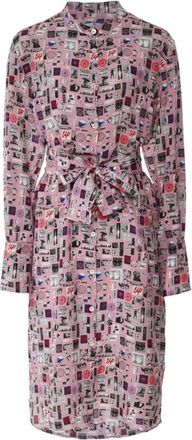 Paul Smith Kleedjes, Dames, Veelkleurig, S, Postcard Silk Shirt Dress