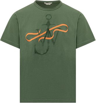 J.W.Anderson Ribbon Anchor T-Shirt - Heren - T-shirts - Groen - M - Katoen - Tops