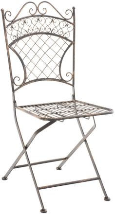 Clp Silla de exterior plegable en metal bronce