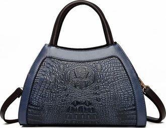 Generic Crocodile Satchel Handbags for Women Fashion Purses Top Handle Crossbody Bag Medium Ladies Tote Shoulder Bags (Blue)
