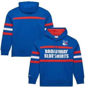 Mitchell & Ness Mens Mitchell & Ness Blue New York Rangers Head Coach Slogan Pullover Hoodie at Nordstrom, Size Xxx-Large