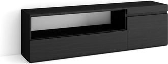 Skraut Home Skraut Home - Mueble Tv, Televisi&oacute;n, Muebles De Sal&oacute;n, Almacenaje, 150x45x35cm, Para Tv Hasta 65, Con Almacenamiento, Estilo Moderno, Negro