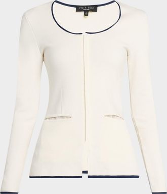 Rag & Bone Ella Long-Sleeve Zip-Front Top