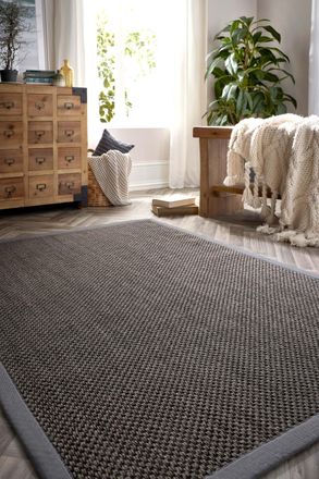 Origin Store s Sisal Rug Dark Grey with Grey Border 160x230 | Size: 160 cm x 230 cm