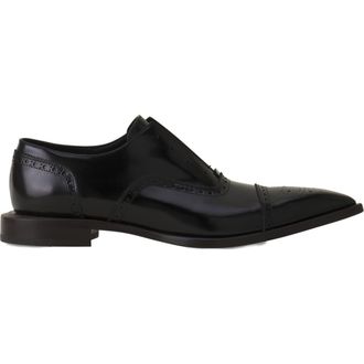 Lanvin Brogue Oxford Shoe In Shiny Leather in Black at Nordstrom, Size 41