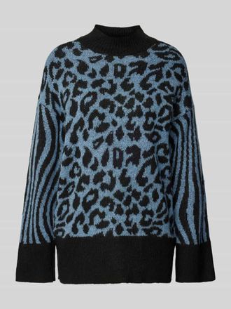 Vero Moda Regular Fit Strickpullover mit Animal-Print Modell MARS in Black, Gr&ouml;&szlig;e XS