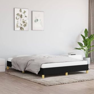 Berkfield Home Bed Frame Black 135x190 cm Double Fabric