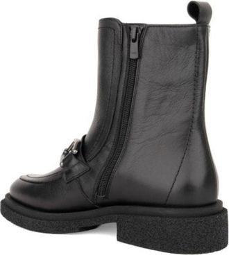 Sergio Moretti Black Minimalist Silver Detail Leather Ankle Boots