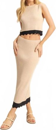 HYFVE Contrast Hem Top And Maxi Skirt Set In Beige