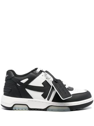 Off-white Perforated Leather Low-Top Sneakers with Bold Arrow Motifs